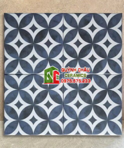 Gạch bông 20×20 cổ điển đồng tiền xanh đối xứng