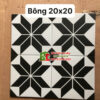 Gạch bông 20×20 hình ngôi sao đen trắng
