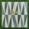 Gạch bông 20×20 hình tam giác xanh rêu trắng