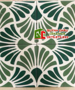 Gạch bông 20×20 hoạ tiết cánh quạt màu xanh