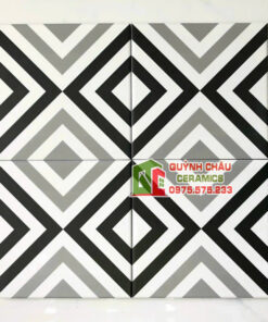 Gạch bông 20×20 hoa văn trắng đen xám