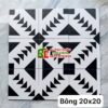 Gạch bông 20×20 trắng đen tam giác đối xứng