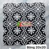 Gạch bông cổ điển 20×20 phong cách vintage đen trắng