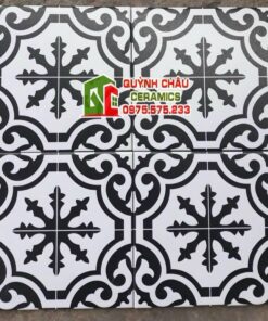 Gạch bông cổ điển đen trắng 20×20 xương đá