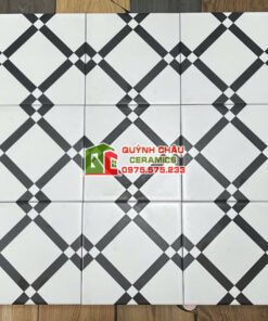 Gạch bông đá mờ 20×20 trắng đen