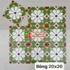 Gạch bông đá porcelain 20×20 xanh hoa trắng