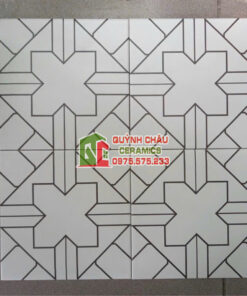 Gạch bông đối xứng trắng đen 20×20 trung quốc