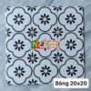Gạch bông giả cổ 20×20 hoa mai trắng đen