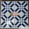 Gạch bông giả cổ 20×20 hoạ tiết caro xanh dương