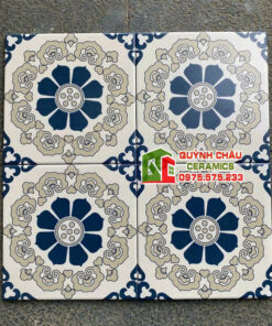 Gạch bông giả cổ 20×20 hoạ tiết xám xanh dương