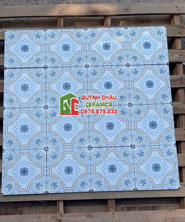 Gạch bông giả cổ 20×20 hoa văn đối xứng