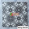 Gạch bông giả cổ 20×20 hoa văn trắng đen xám