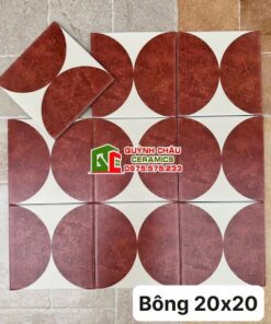 Gạch bông giả cổ 20×20 màu đỏ