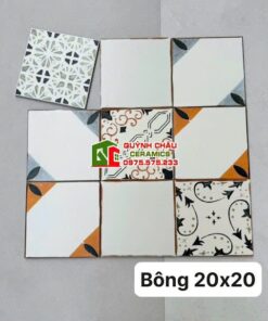 Gạch bông giả cổ 20×20 mix hoạ tiết đẹp