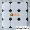 Gạch bông lát nền 20×20 trắng góc đen