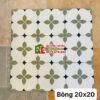 Gạch bông lát nền 20×20 trắng hoa xanh đối xứng