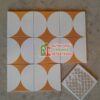 Gạch bông phong cách vintage 20×20 trắng cam vàng