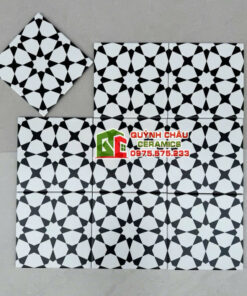 Gạch bông trắng đen 20×20 phong cách indochine