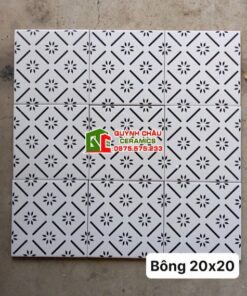 Gạch bông trắng đen 20×20 trung quốc