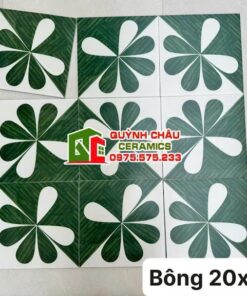 Gạch bông trang trí 20×20 hoa văn xanh lá