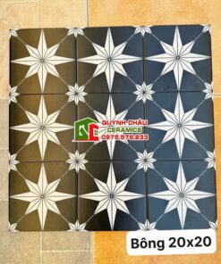 Gạch bông trung quốc 20×20 đen cánh sao