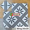 Gạch bông trung quốc 20×20 hoa văn trắng đen giả cổ