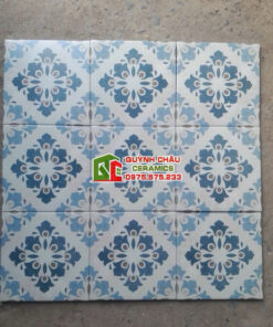 Gạch bông xương đá 20×20 giả cổ xanh dương