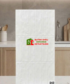 Gạch giả thẻ 40×80 bề mặt trắng lượn sóng