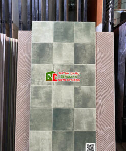 Gạch giả thẻ 40×80 màu xanh hiệu ứng giả cổ