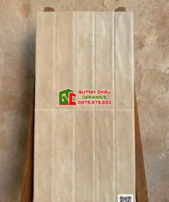 Gạch giả thẻ ốp tường 30×60 màu kem men lượn sóng