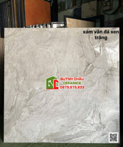 Gạch lát nền 120×120 ấn độ xám xen trắng vân đá