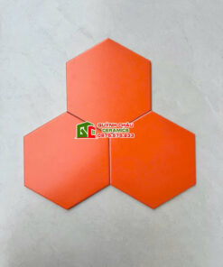 Gạch lục giác 20×23 màu cam đơn sắc