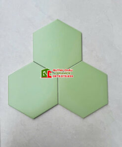 Gạch lục giác 20×23 màu đơn sắc xanh lá