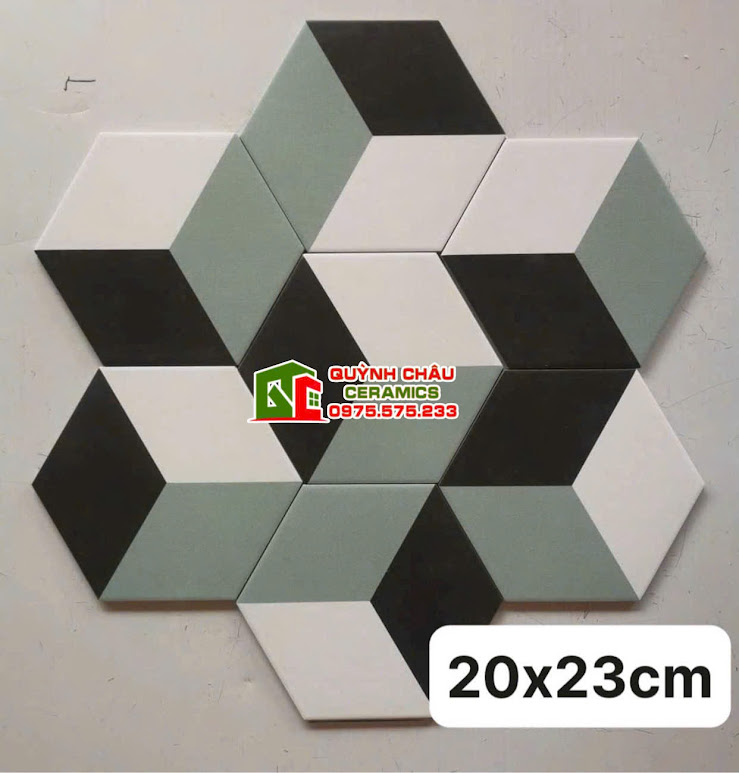 Gạch lục giác 20x23 mix nhiều màu