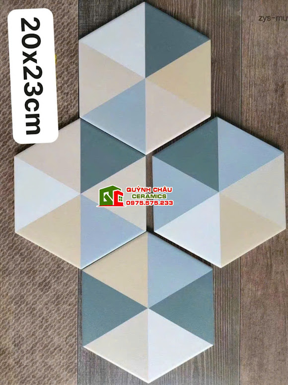 Gạch lục giác 20x23 trang trí nhiều màu