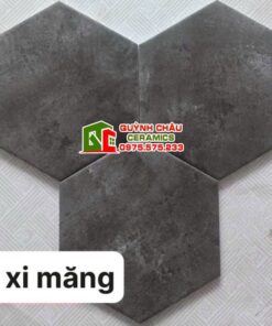 Gạch lục giác 20×23 vân xi măng đậm