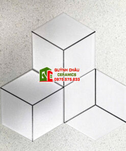 Gạch lục giác 3 tia xám trắng 20x23cm