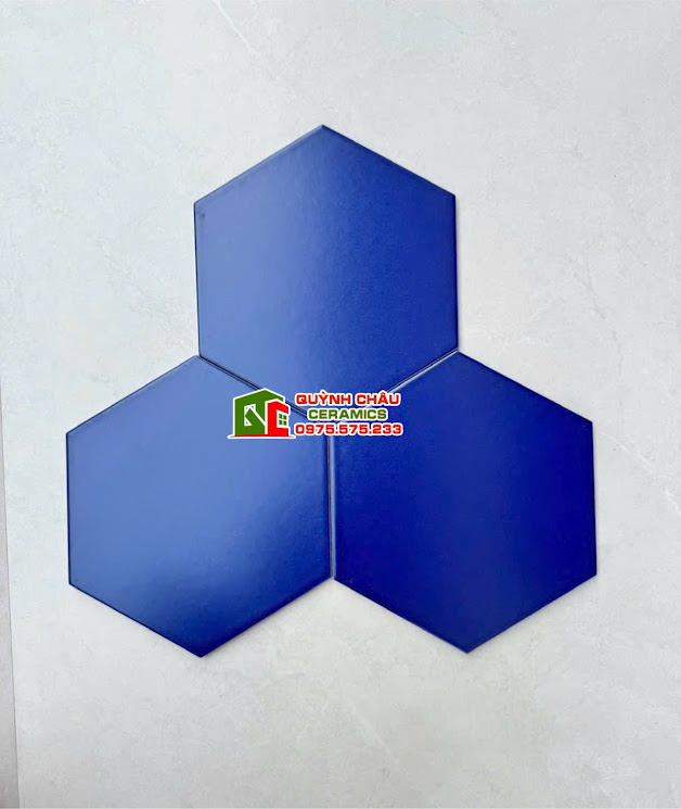 Gạch lục giác 20x23 đơn sắc màu xanh dương