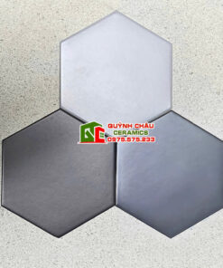 Gạch lục giác porcelain 20×23 mờ đen xám