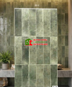 Gạch ốp tường 40×80 giả thẻ cổ xanh hiệu ứng