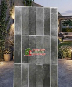 Gạch ốp tường giả cổ 40×80 giả thẻ màu xám