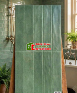Gạch ốp tường giả thẻ 30×60 men xanh hiệu ứng