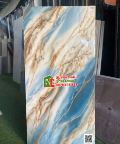 Gạch 60×120 bóng kính vân đá xanh dương sang trọng