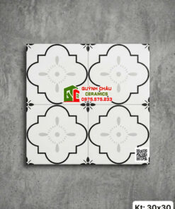 Gạch bông 30×30 lát nền ốp tường hoa văn đen trắng hiện đại