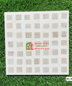 Gạch bông lát nền 40×40 hoạ tiết ô vuông vân gỗ