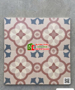 Gạch bông trang trí 30×30 tone màu đỏ đất hoa văn cổ điển