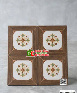 Gạch bông trang trí 30×30 vân gỗ hoạ tiết cổ điển