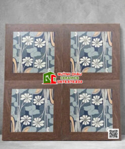 Gạch bông trang trí 30×30 vân gỗ hoạ tiết cúc hoạ mi