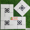 Gạch bông trang trí 40×40 đen trắng hoạ tiết hoa 4 cánh hiện đại