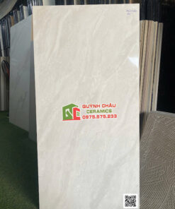 Gạch lát nền trung quốc 60×120 vân đá xám nhạt bóng kính